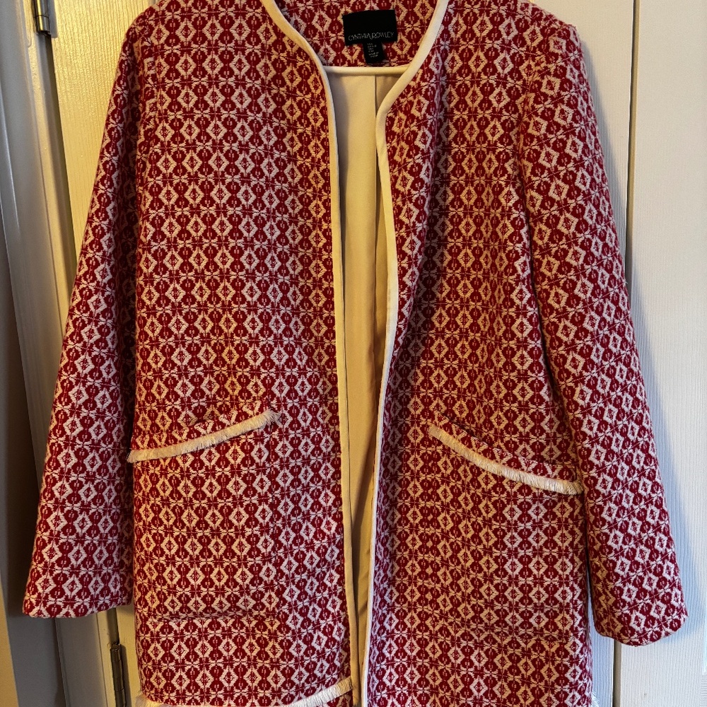 Cynthia Rowley Textured Jacket with Fringe